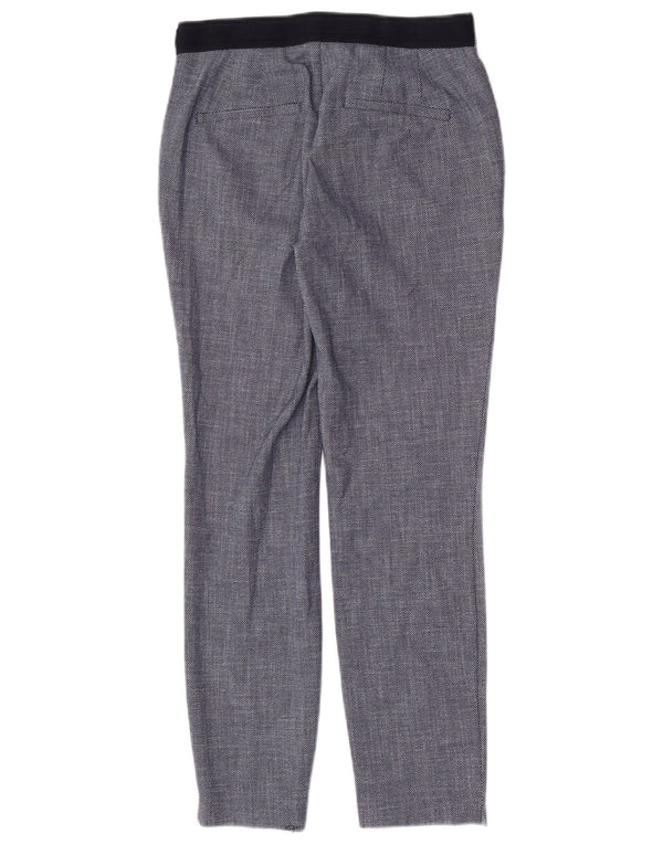 Zara Slim Suit Bukser Small W26 L27 Marineblå Geometrisk Polyester