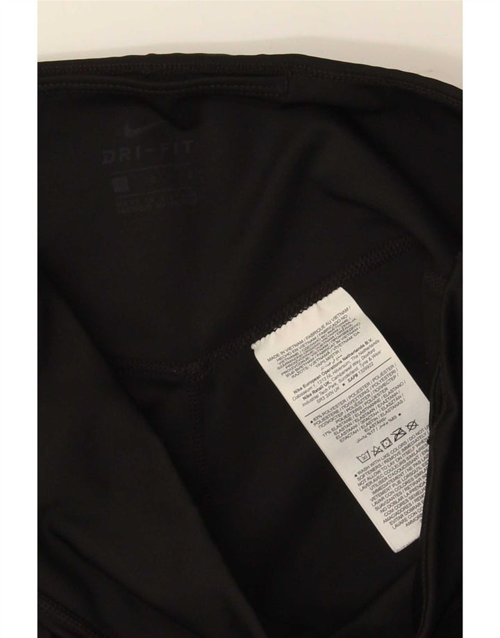 Nike Dame Dri Fit Graphic Crop Leggings UK 14 Large Black Polyester