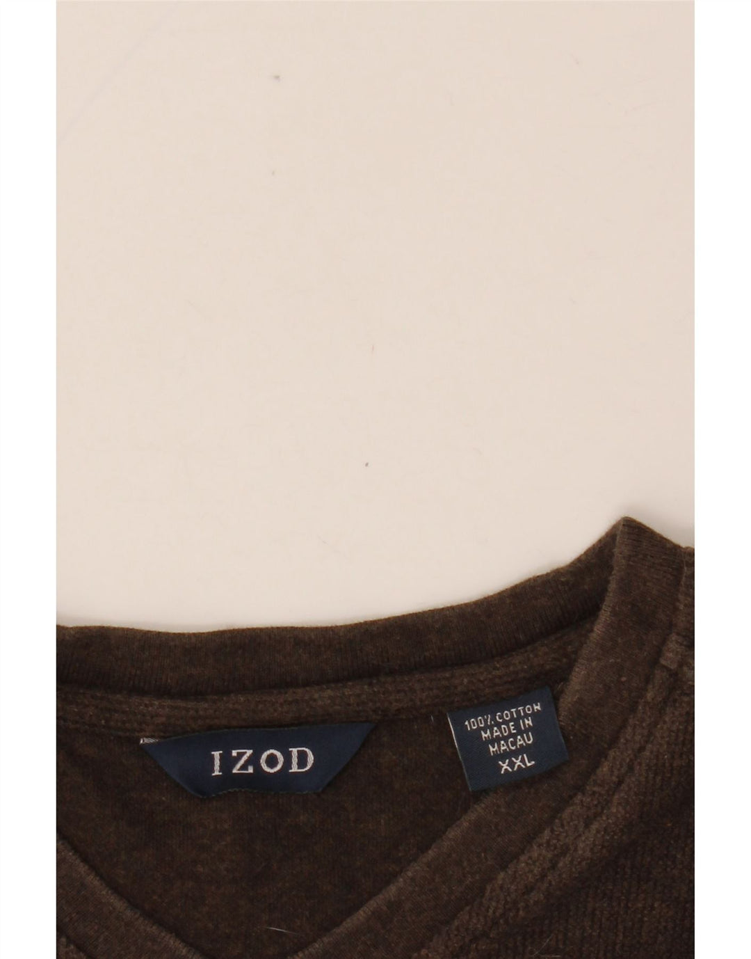 IZOD Herre Top Langærmet 2XL Brun Colourblock Bomuld