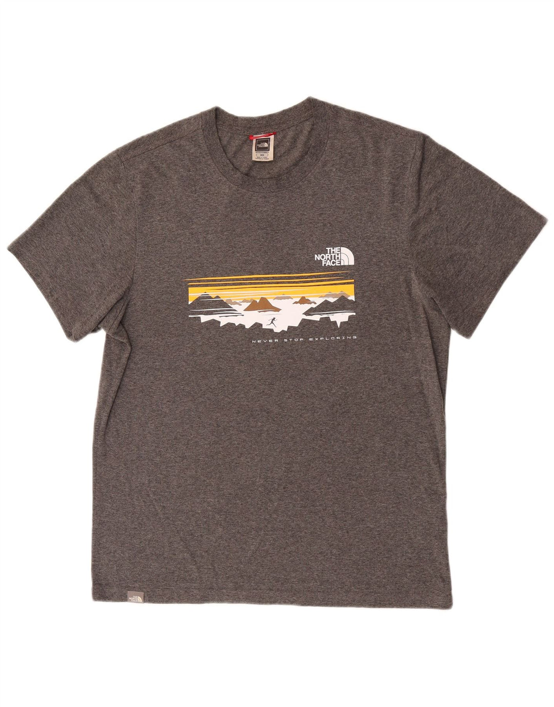 The North Face Herre grafisk T-shirt Top Medium Grey Flecked Bomuld