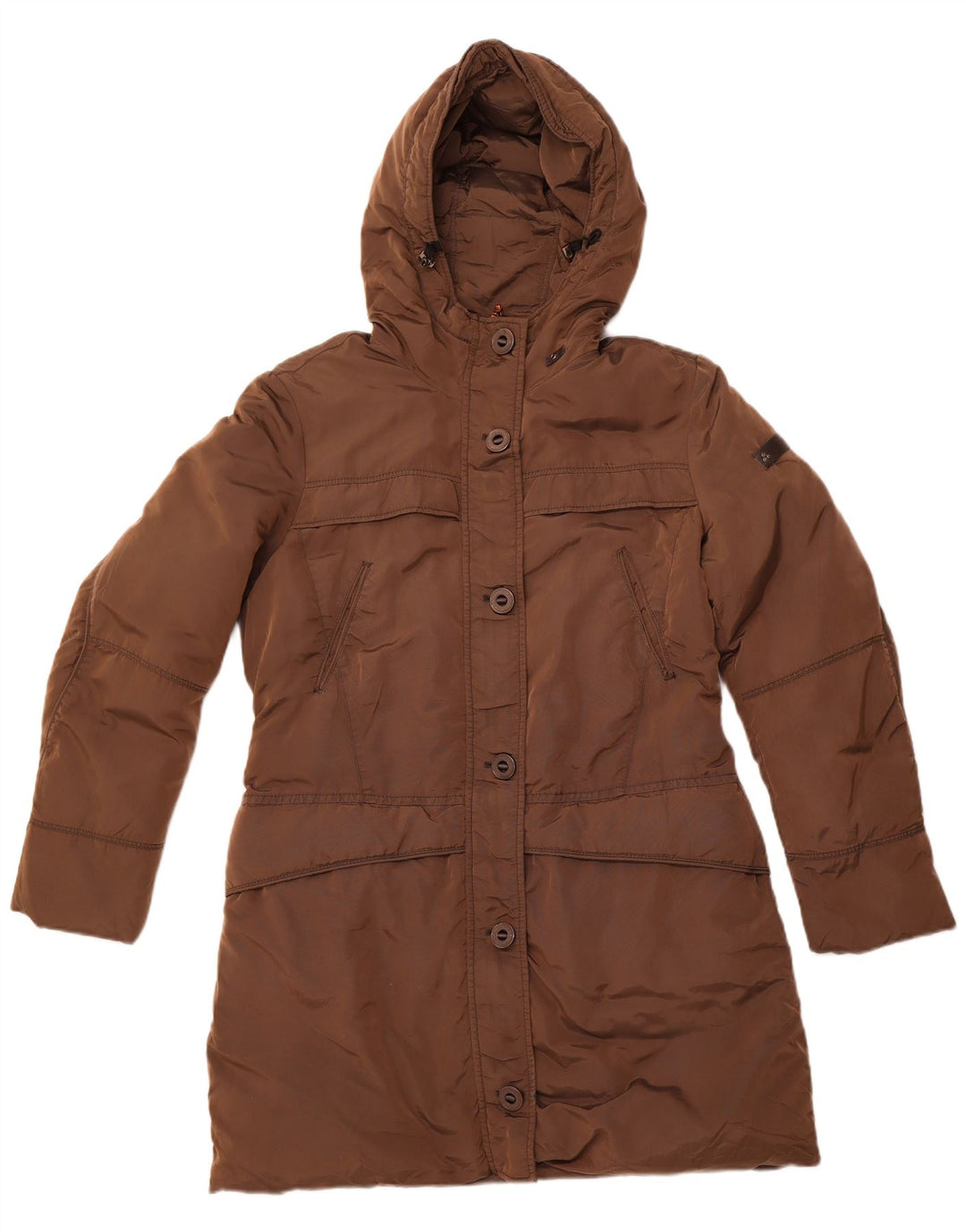 PEUTEREY Womens Hooded Padded Coat IT 50 XL Brown Polyamide