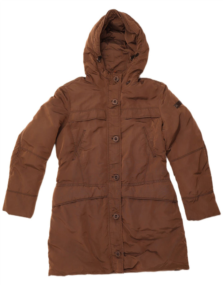 PEUTEREY Womens Hooded Padded Coat IT 50 XL Brown Polyamide