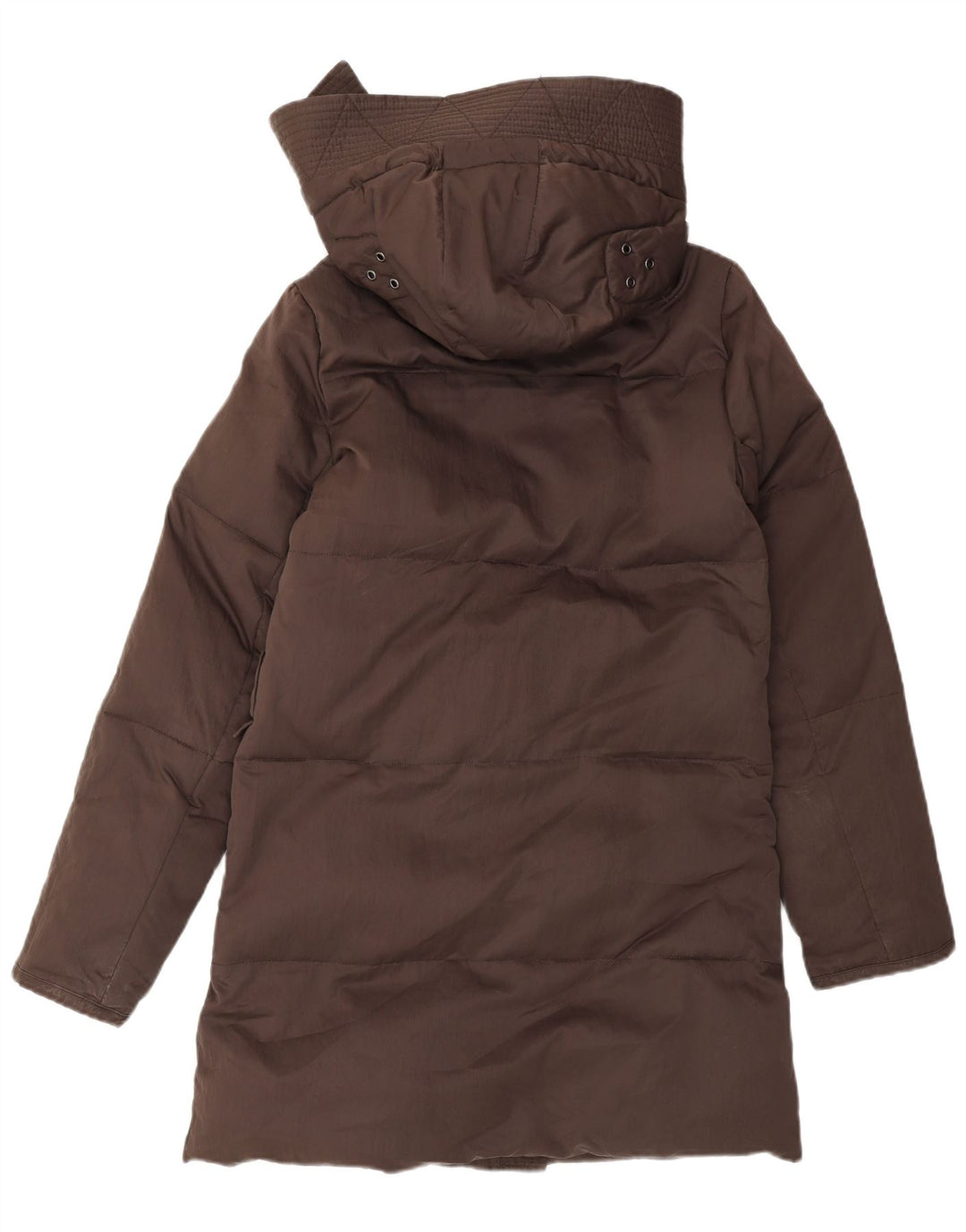 KAPPA Womens Hooded Padded Coat UK 10 Small Brown Polyester