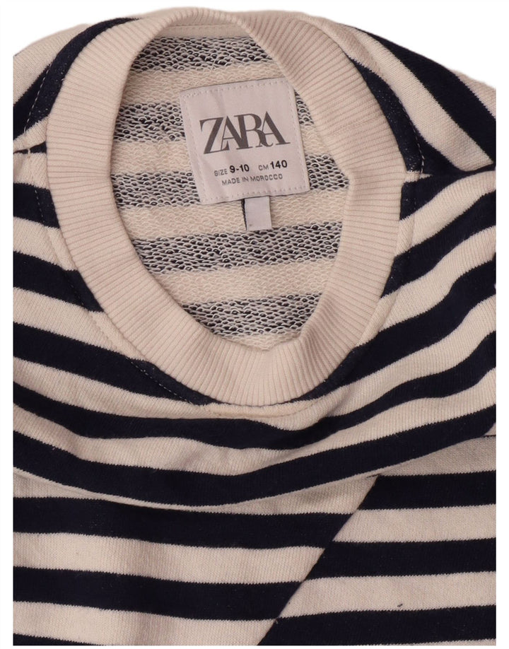 Zara Pige Sweatshirt Jumper 9-10 År Marineblå Stribet