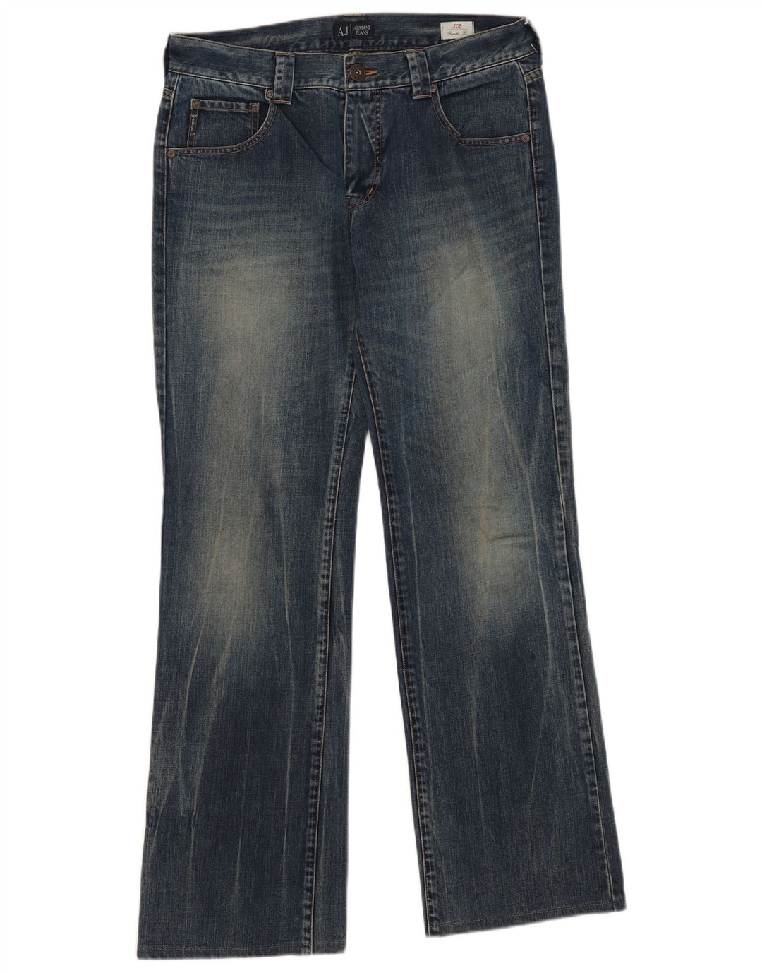 ARMANI Herre Regular Fit Bootcut Jeans W33 L32 Blå Bomuld
