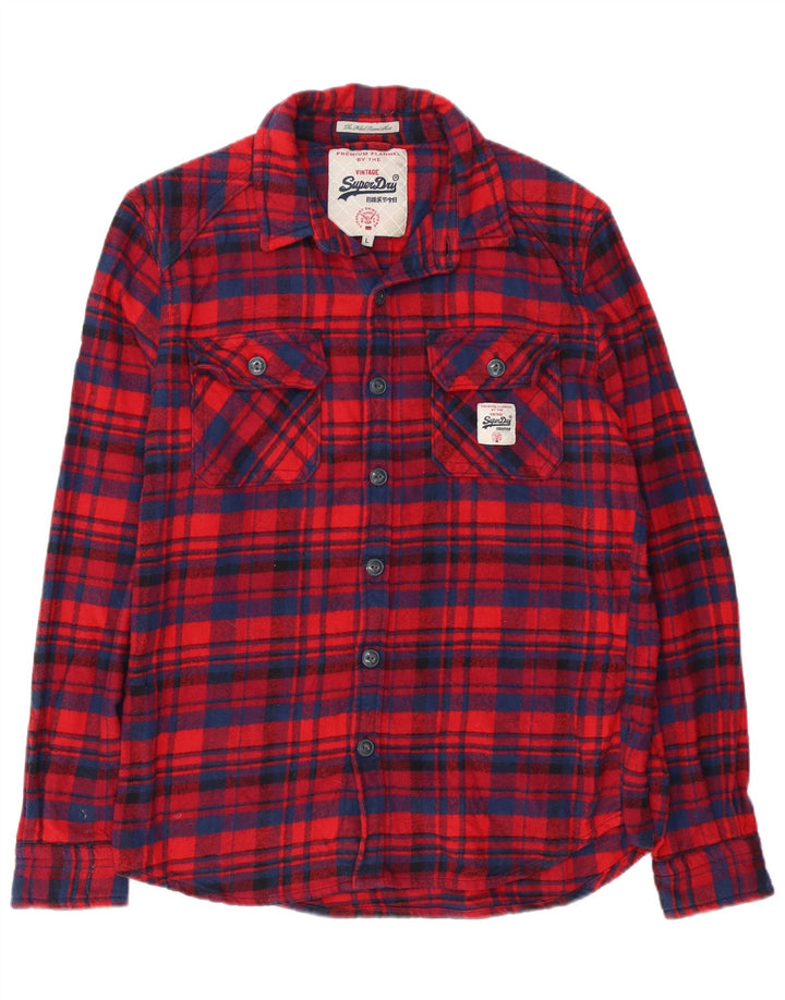 Superdry Flanelskjorte til mænd, stor rød ternet bomuld
