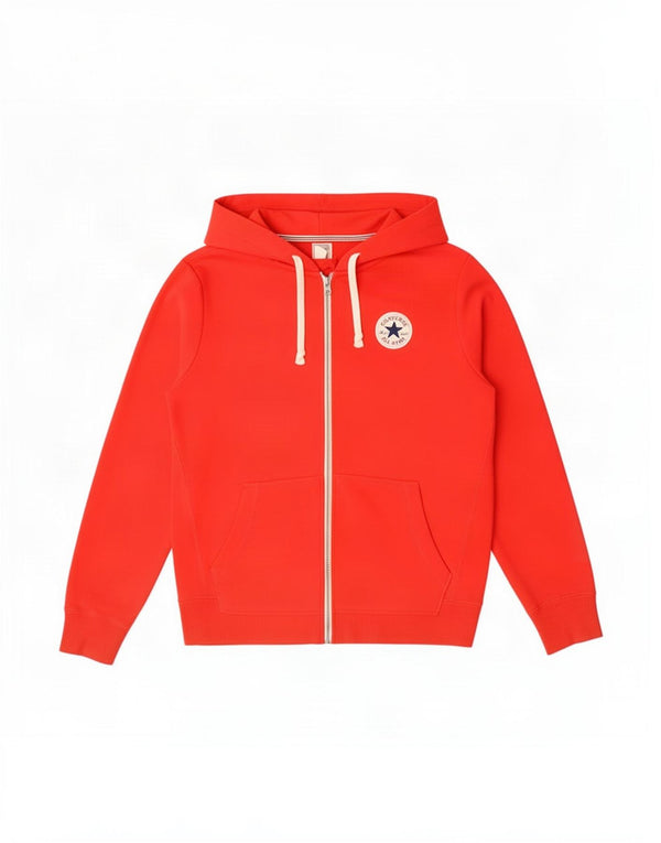Converse Mens Zip Hoodie Sweater Small Red Cotton