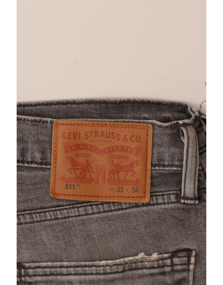 Levi's Herre 511 Slim Jeans W33 L34 Grå