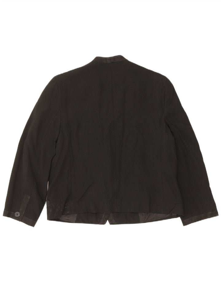 Perte by Krizia Dame 1-knaps blazerjakke UK 16 Large Black Acetate