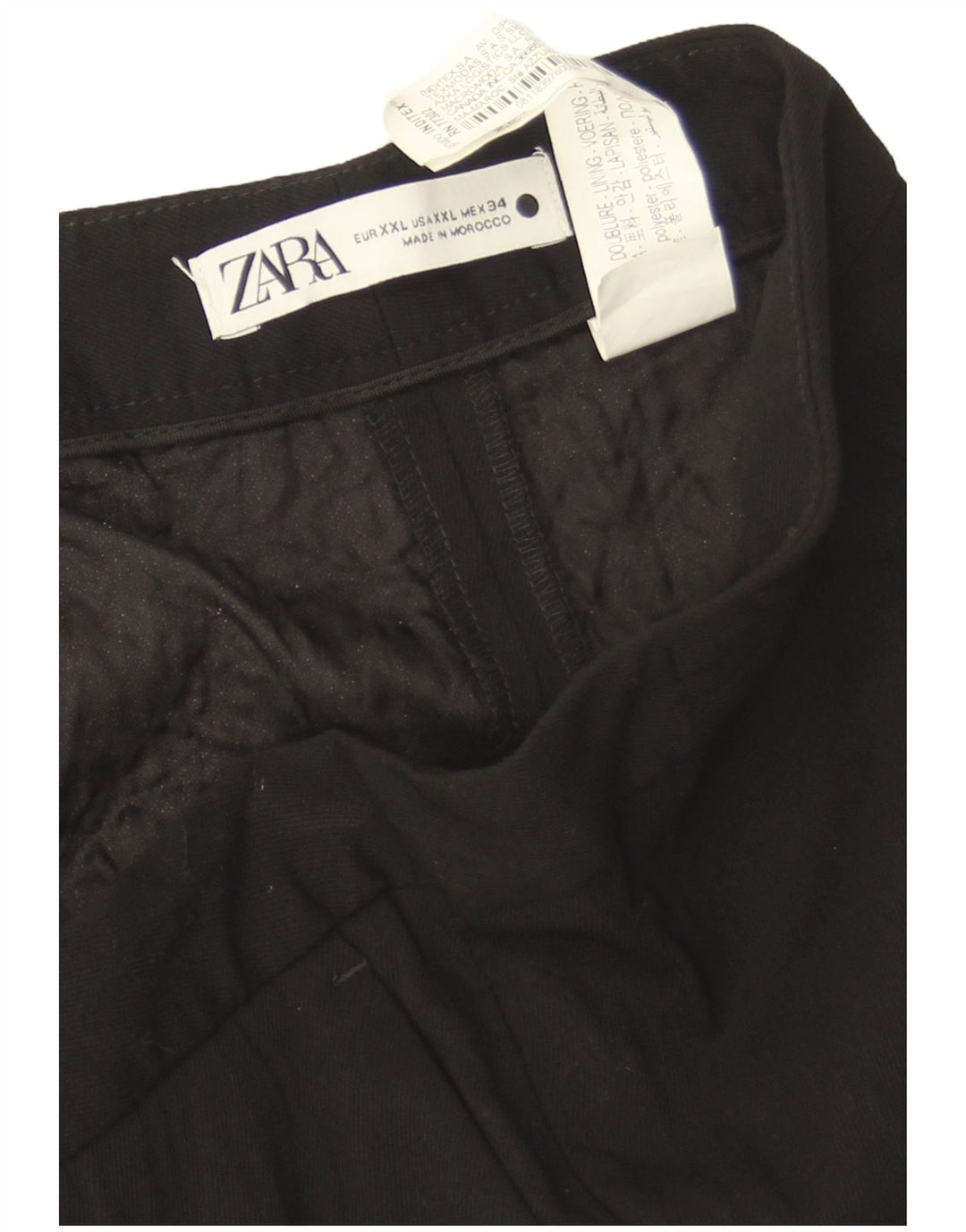 Zara Dame Bootcut Casual Bukser 2XL W42 L31 Sort Polyester