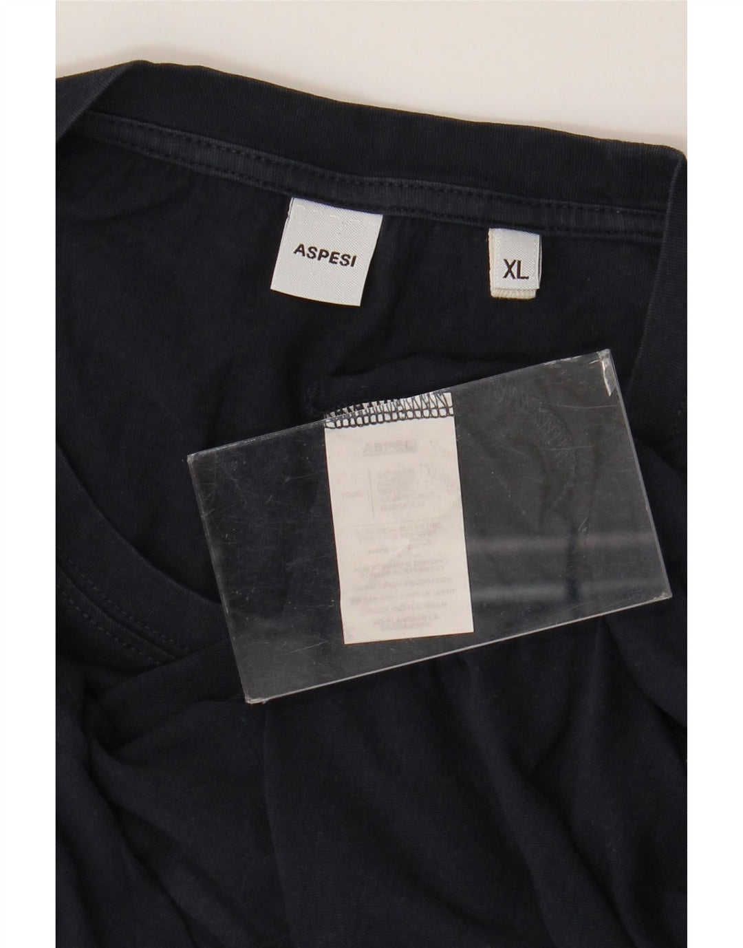 ASPESI Herre grafisk T-shirt top XL marineblå bomuld