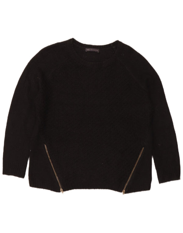 Marks & Spencer Dame Boat Neck Jumper Sweater UK 16 Large Black Acryl