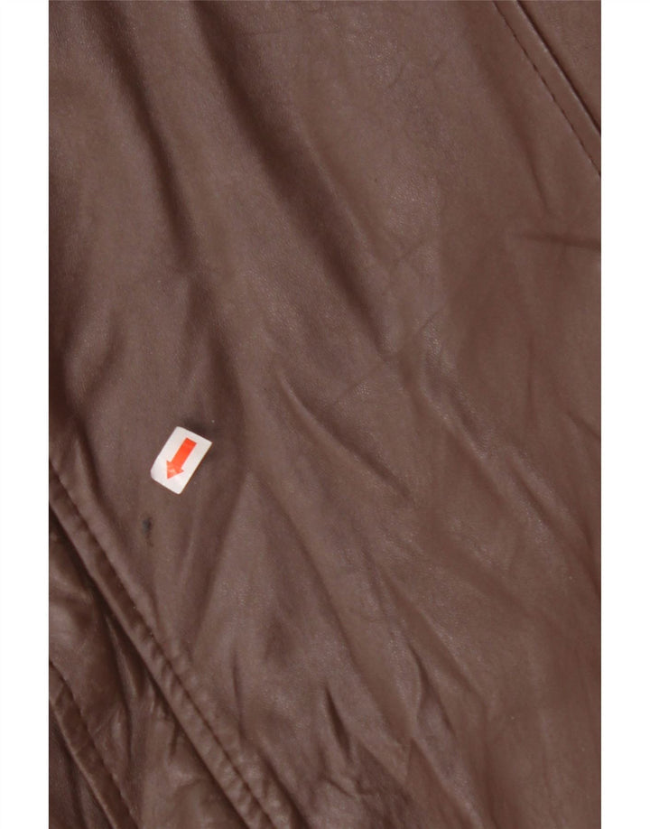 VINTAGE Herre Læderjakke IT 56 3XL Brun