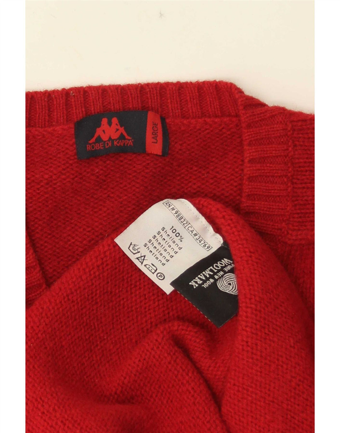 Kappa Herre V-hals sweater Stor rød uld