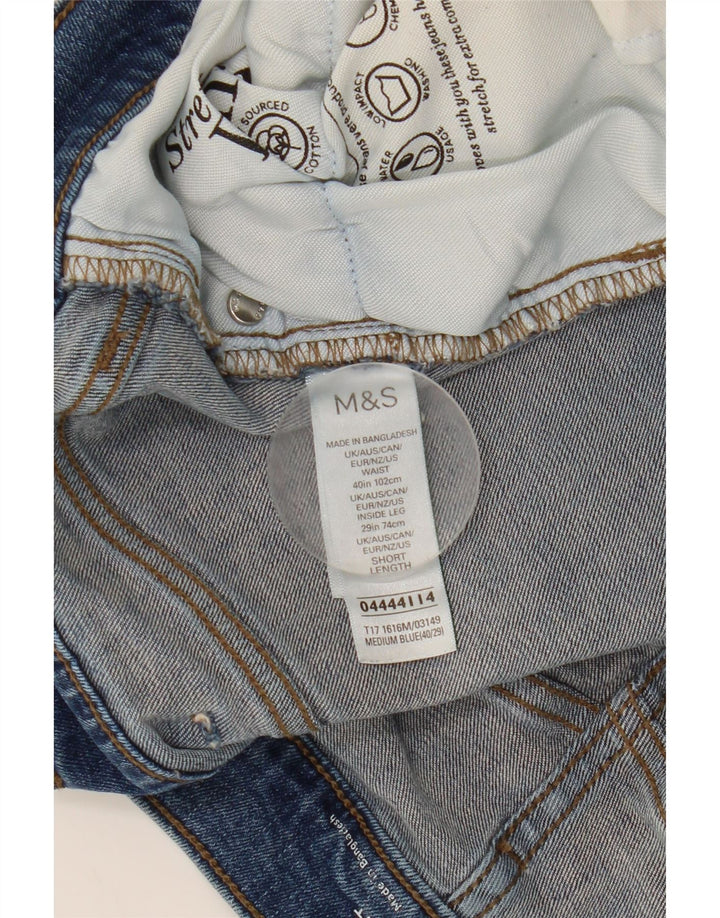 Marks & Spencer Straight Jeans til mænd W40 L29 Blå Bomuld