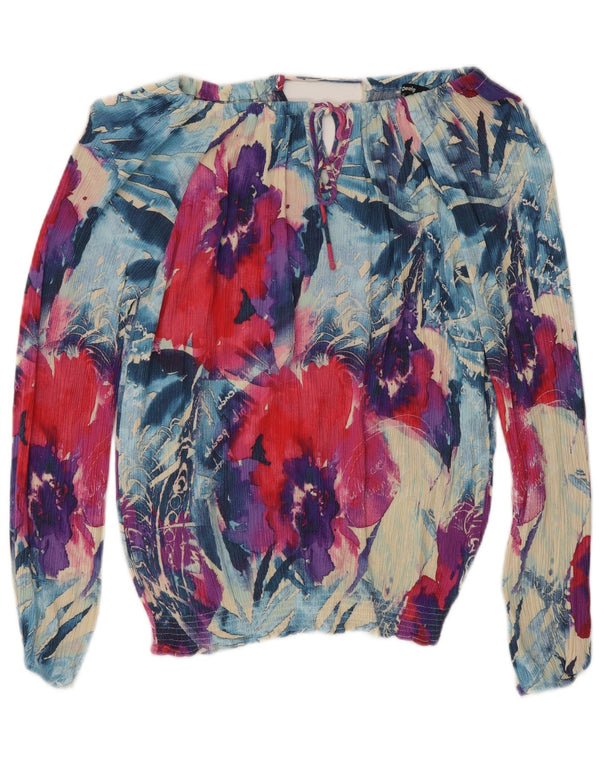 Desigual Dame Grafisk Off Shoulder Top UK 10 Small Multicolored Floral
