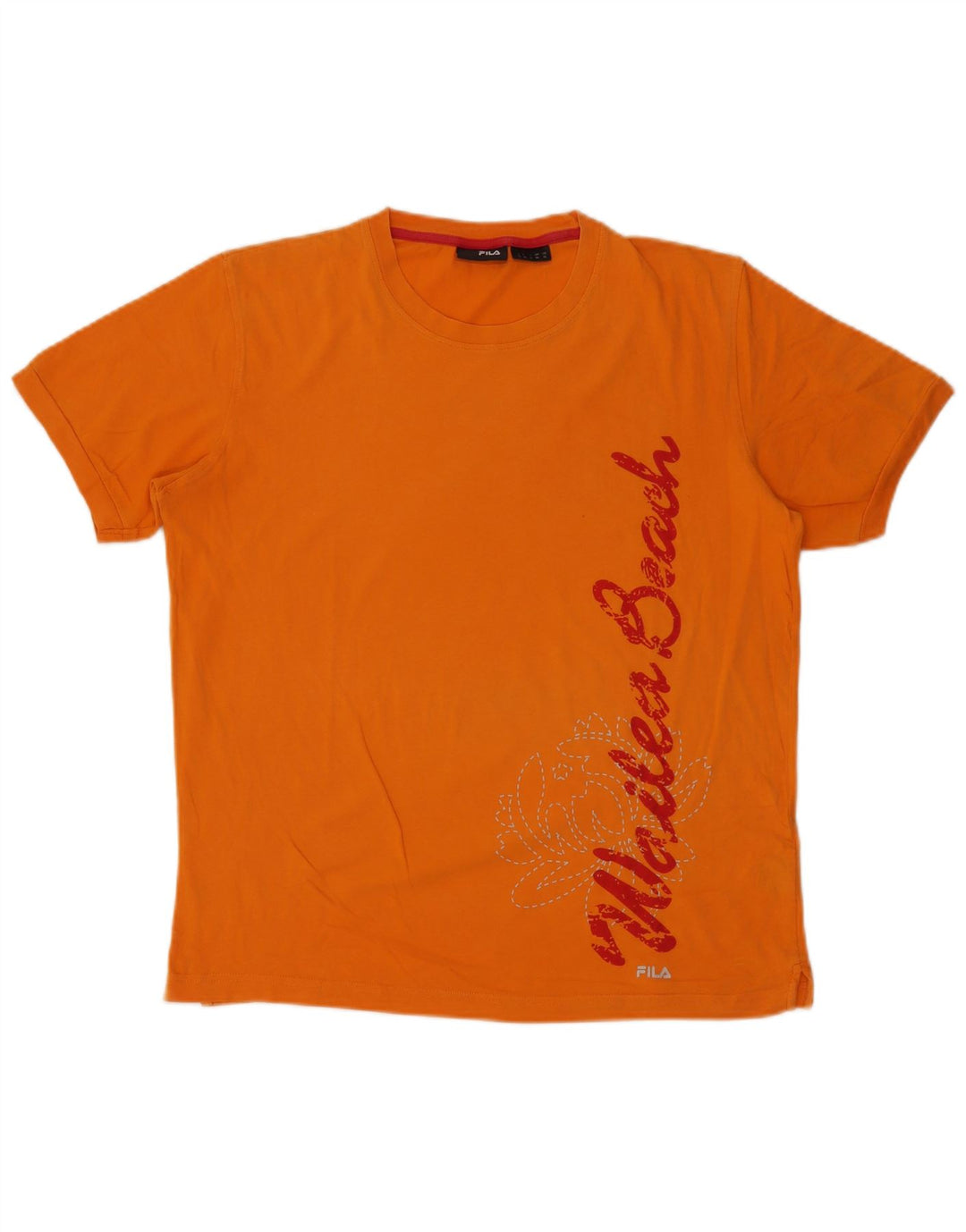 Fila Herre grafisk T-shirt Top Medium Orange Bomuld