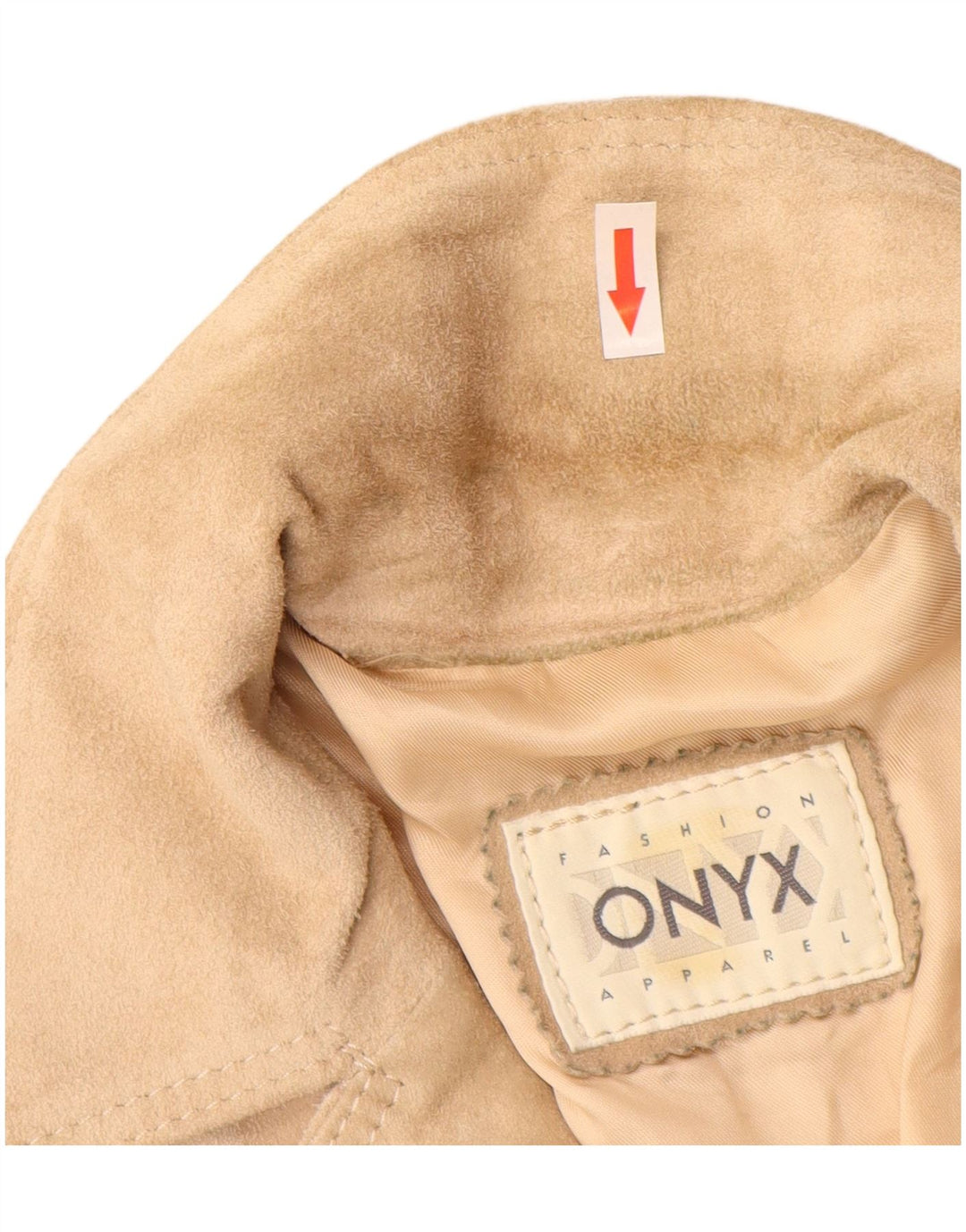 Onyx Dame 3-knaps Ruskind Blazer Jacket IT 44 Medium Beige Læder