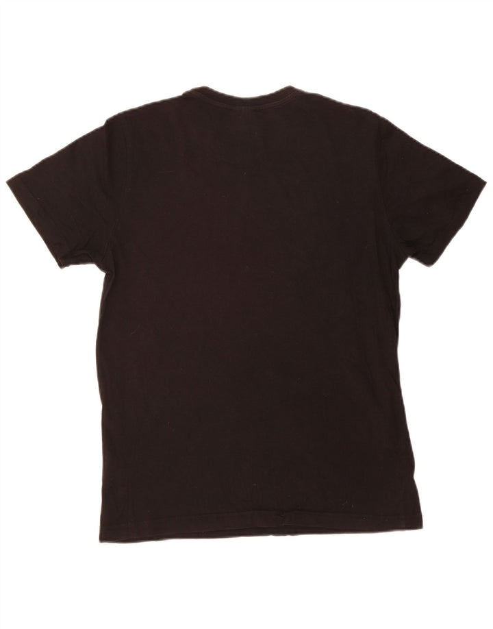 KAPPA Mens Graphic T-Shirt Top Small Black Cotton