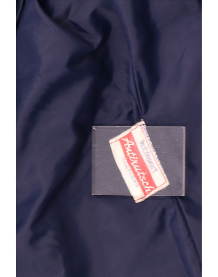 Vintage Herre Windbreaker Jacket UK 40 Large Navy Blue Colourblock Polyamid