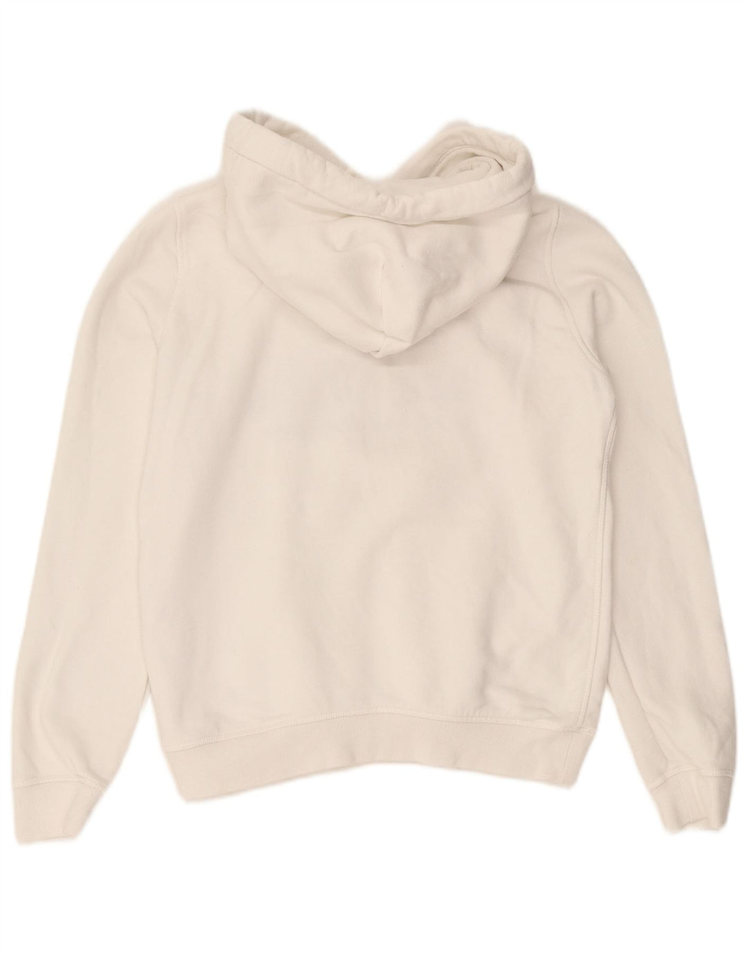 JACK WILLS Dame Crop Graphic Hoodie Jumper UK 8 Small White Bomuld