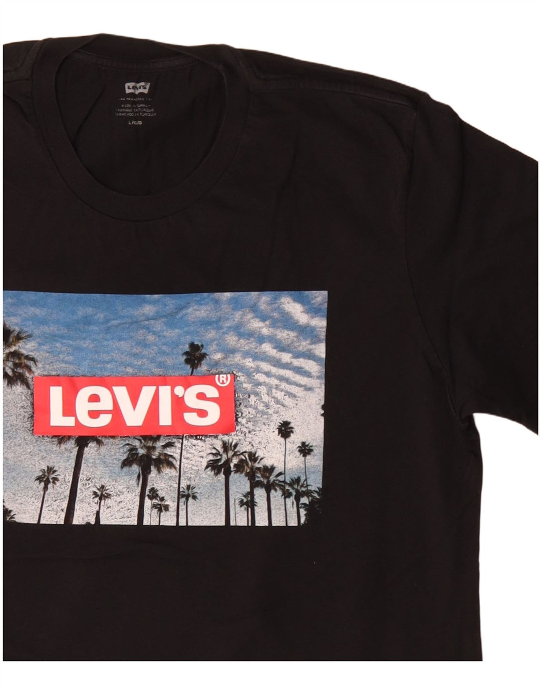 Levi's Herre grafisk T-shirt Top Stor sort bomuld