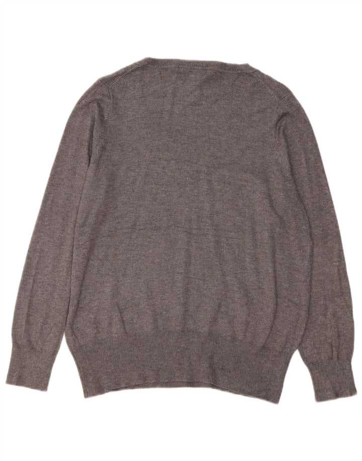 Marks & Spencer Dame V-hals sweater UK 16 Large Grey Viscose