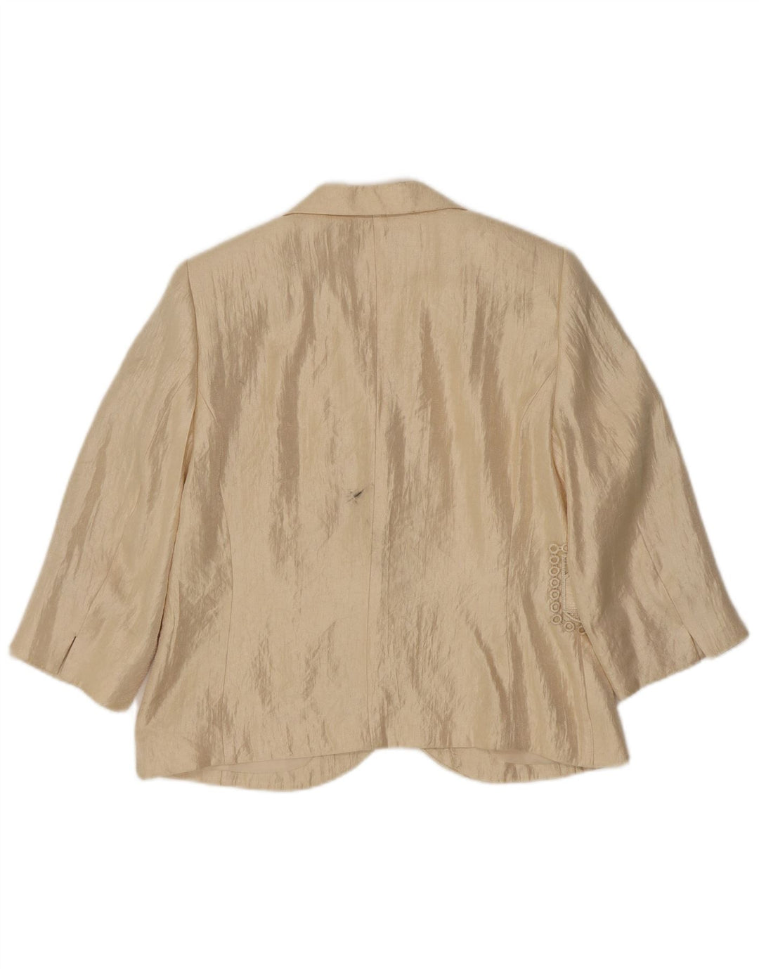 Vintage damejakke med 3/4 ærmer og 2 knaps blazer IT 42 Medium Beige