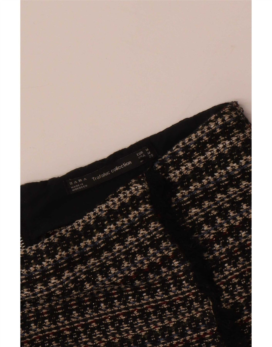 Zara Dame Trafaluc Mini-nederdel Medium W28 Sort Stribet