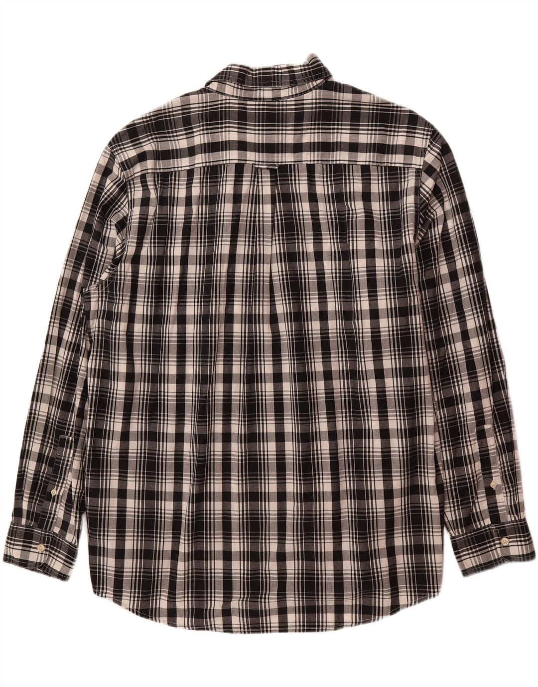 CHAPS Mens Shirt XL Black Check Cotton
