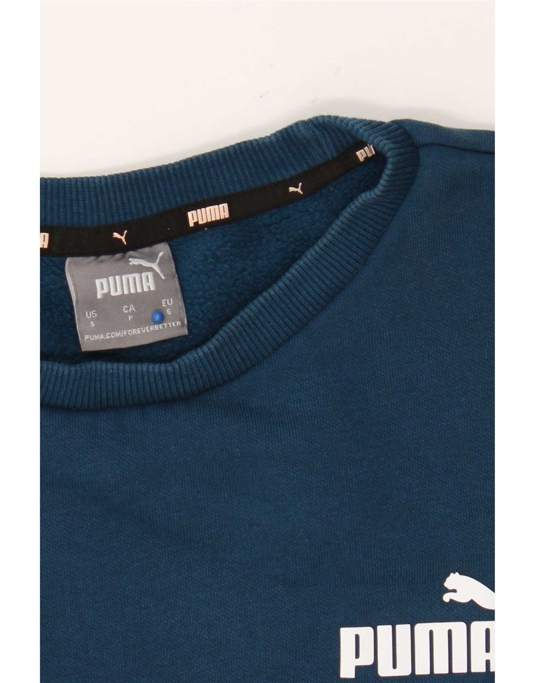 Puma Dame Oversized Sweatshirt Jumper UK 10 Lille Blå Bomuld