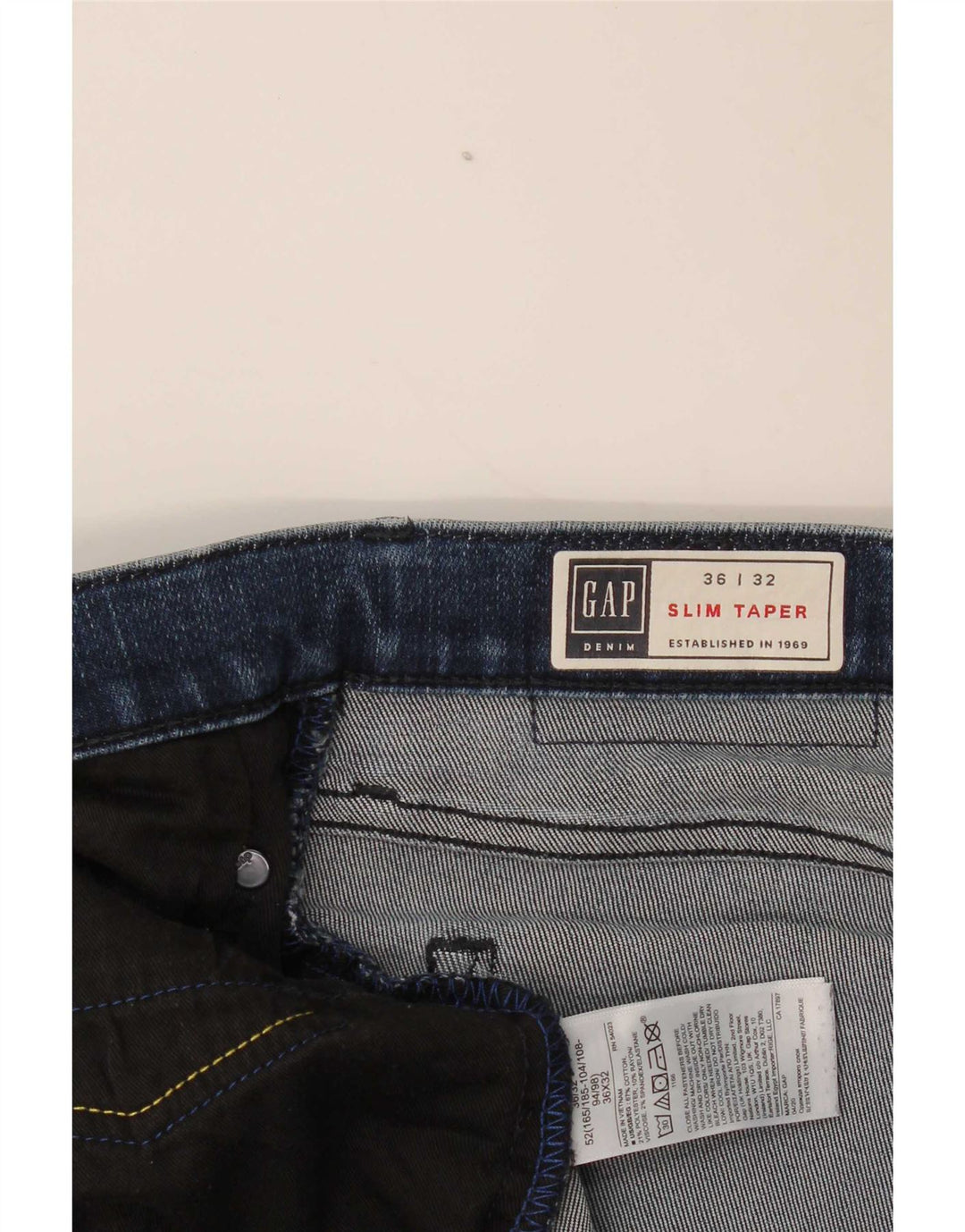 Gap Herre Slim Tapered Jeans W36 L32 Blå Bomuld