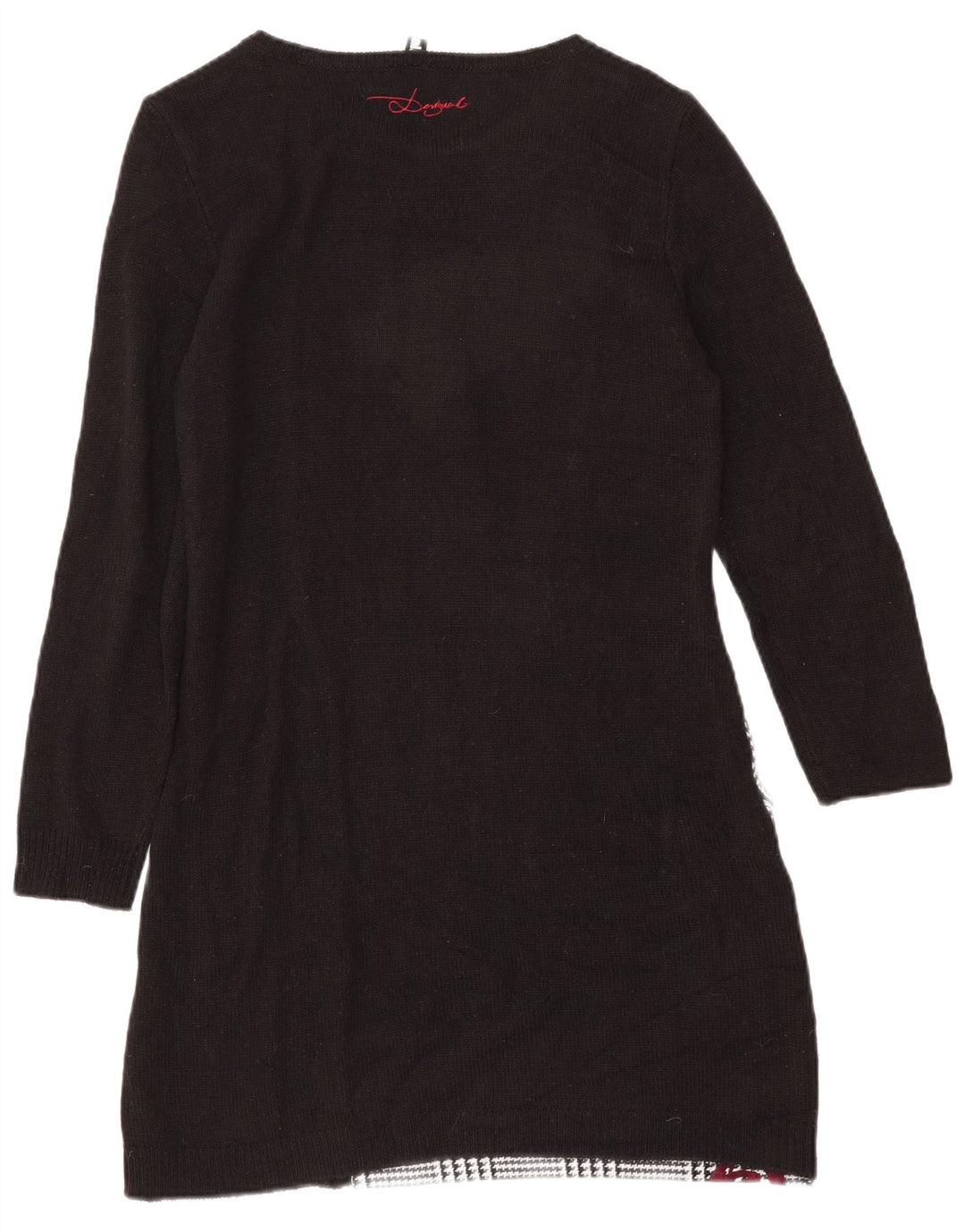 DESIGUAL Grafisk Jumperkjole til kvinder EU 42 Stor sort hundetand