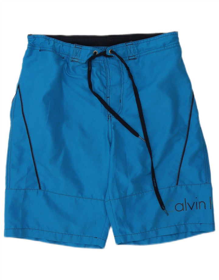 Calvin Klein Herre grafiske svømmeshorts Små blå polyester