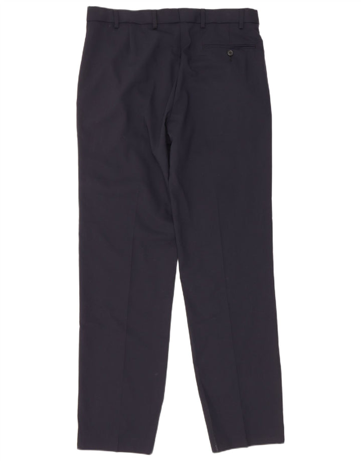 Marks & Spencer Herre Regular Suit Bukser W34 L33 Marineblå Uld