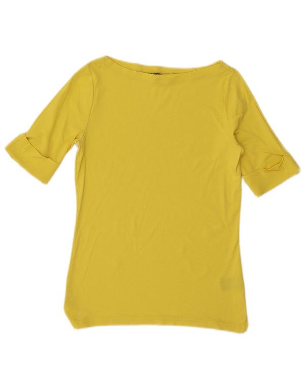 Ralph Lauren Damebluse Top UK 12 Medium Gul Bomuld