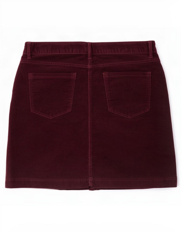 Marks & Spencer Dame Mini Corduroy Nederdel UK 14 Large W34 Purple Bomuld