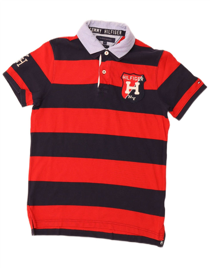 TOMMY HILFIGER Herre Slim Fit Grafisk Rugby Polo Shirt Medium rød stribet