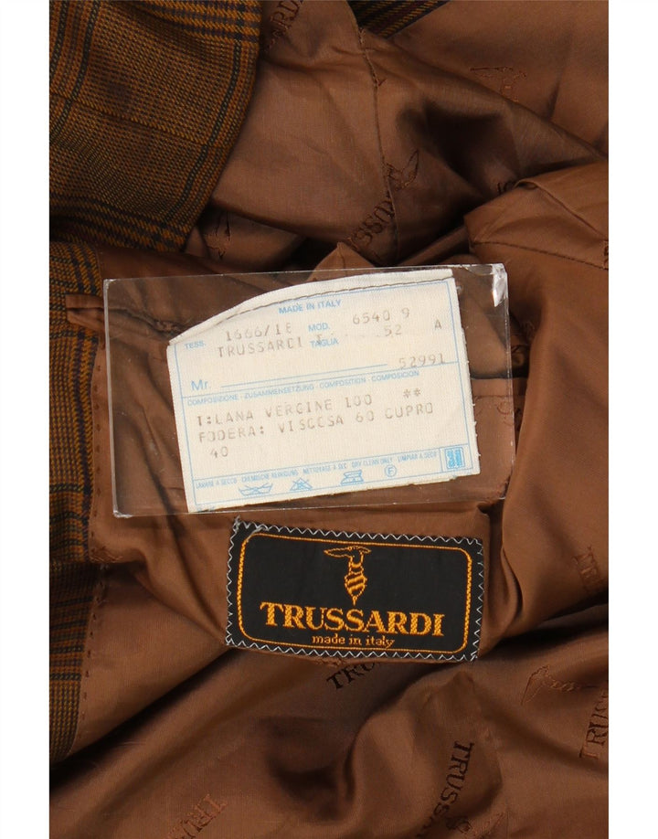 Trussardi Herre 2-knaps blazerjakke IT 52 XL Brun Houndstooth
