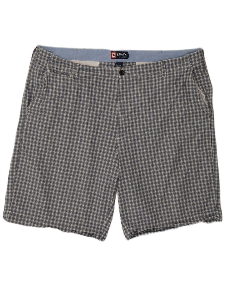 Chaps Herre Chino Shorts W42 2XL blå ternet bomuld