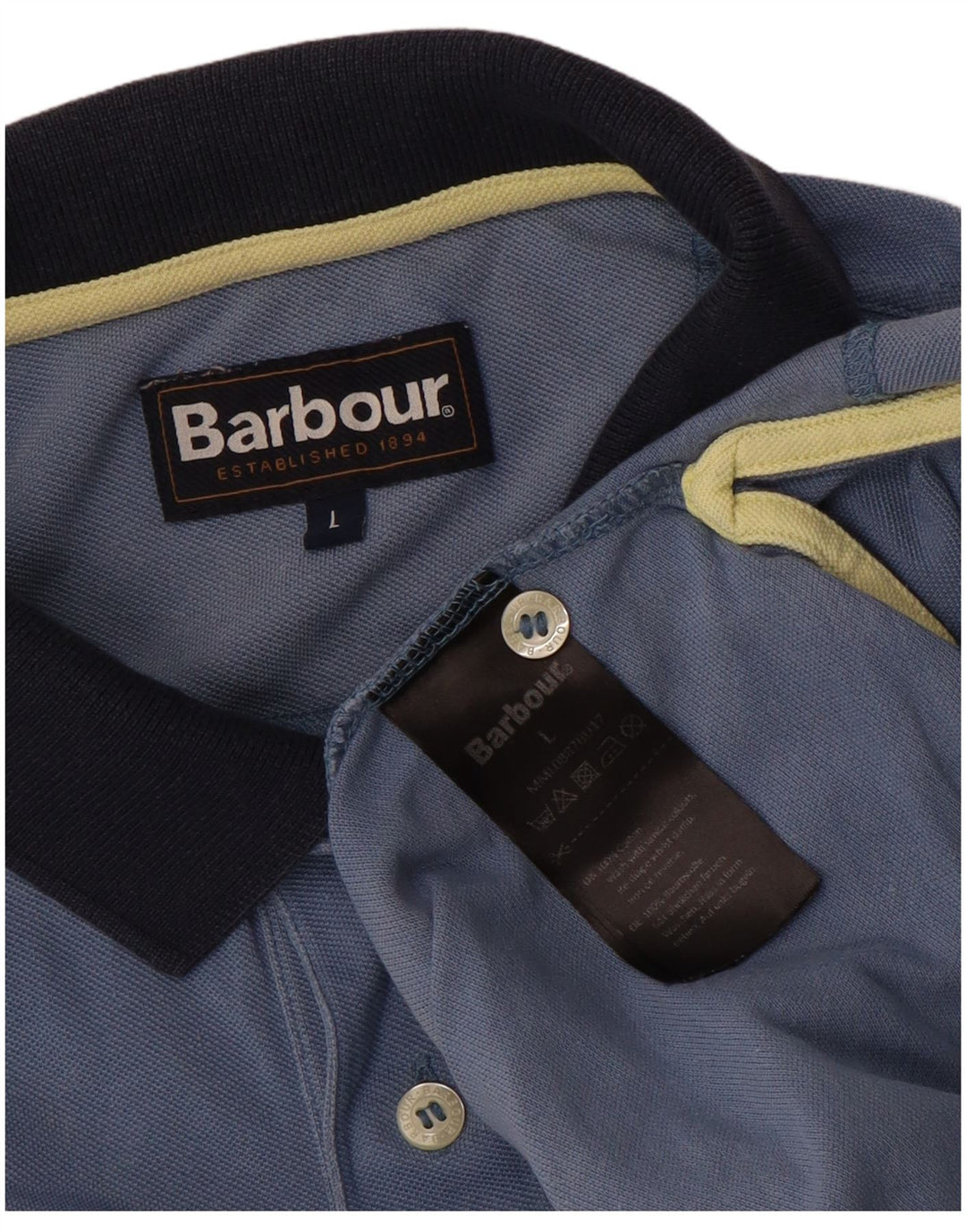 BARBOUR Herre poloshirt Stor blå bomuld