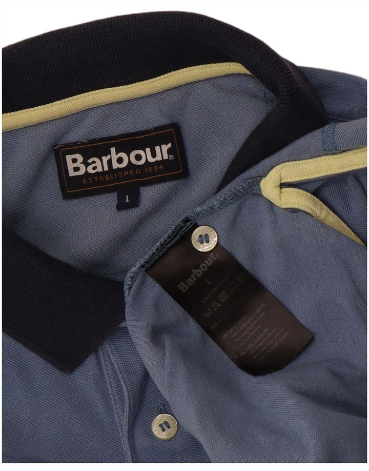 BARBOUR Herre poloshirt Stor blå bomuld