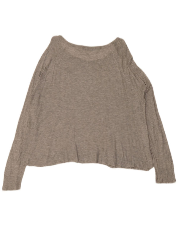 Zara Dame Oversized Bluse Top UK 16 Large Grå