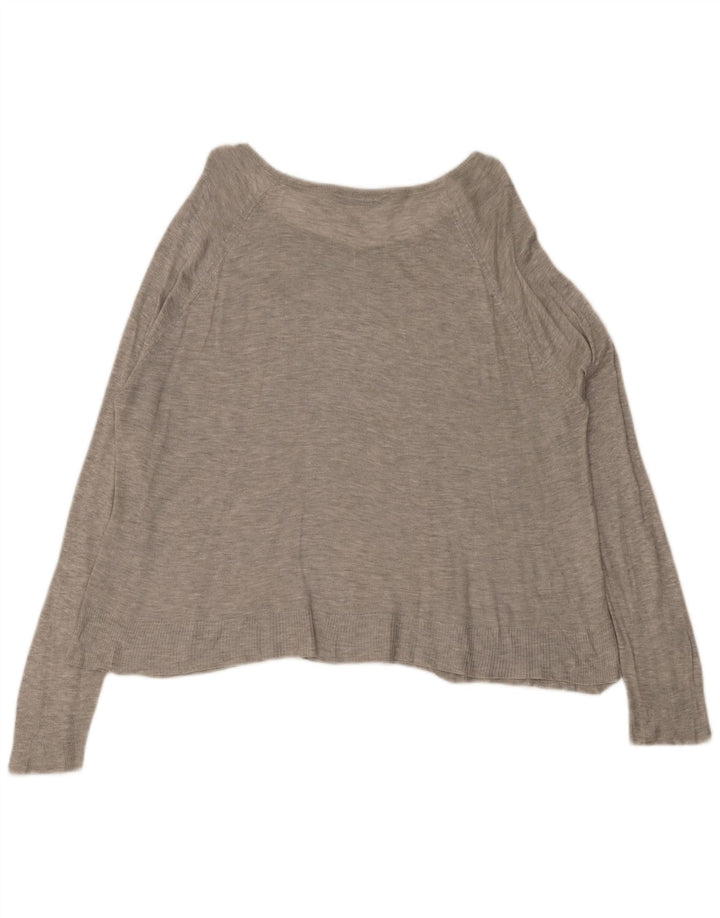 Zara Dame Oversized Bluse Top UK 16 Large Grå