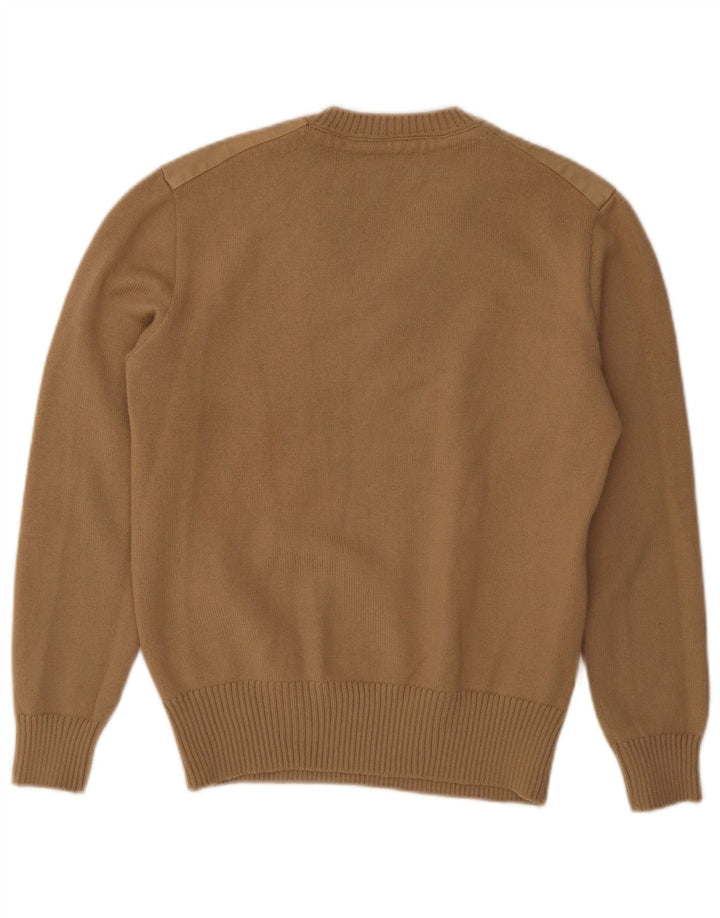 Vintage herre V-hals sweater lille beige uld