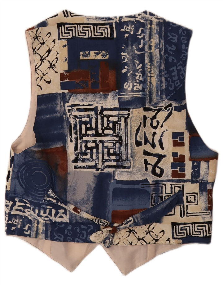 VINTAGE Damevest UK 12 Medium Flerfarvet Patchwork