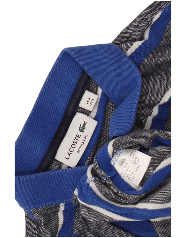 Lacoste Herre Regular Fit poloshirt størrelse 4 Medium blå stribet bomuld