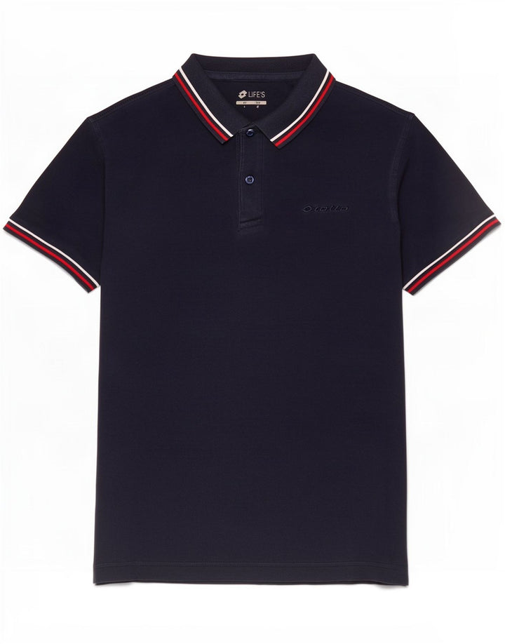 Lotto Herre Polo Shirt Medium Marineblå Stribet