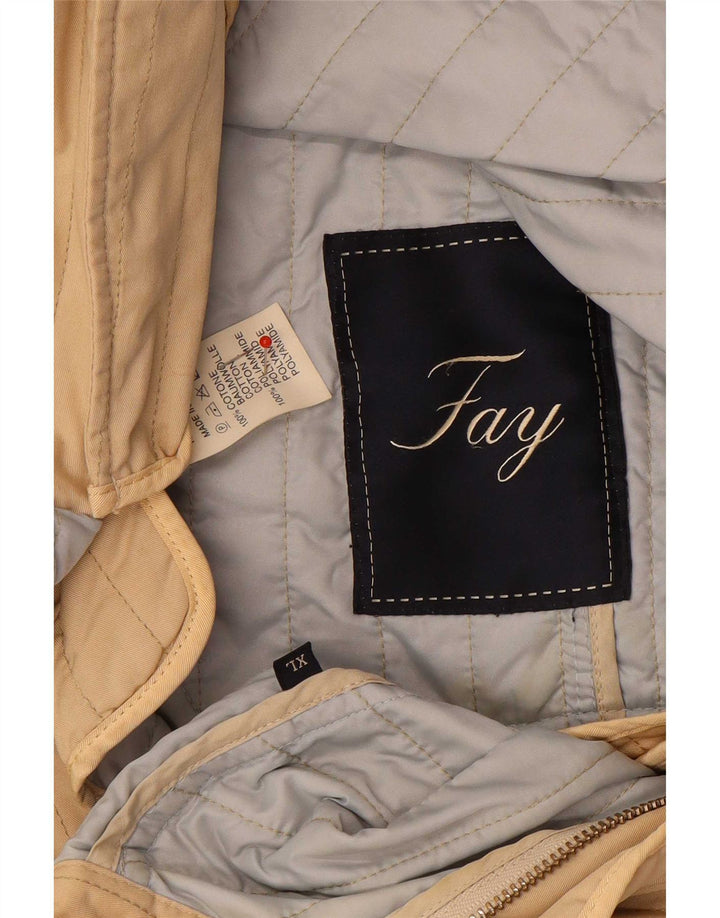 Fay Quiltet jakke til kvinder UK 18 XL Beige Bomuld