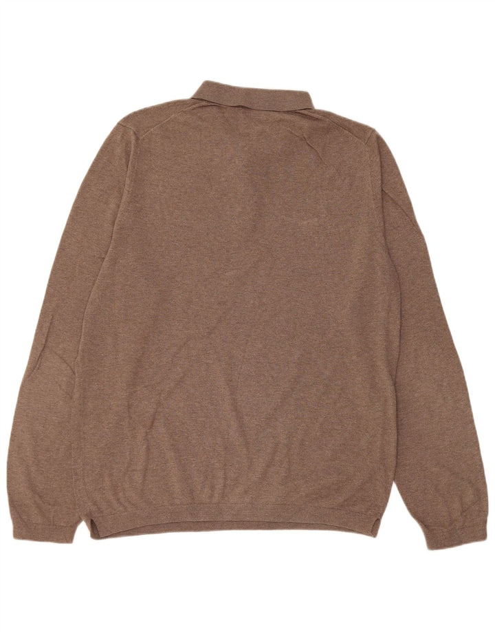 Massimo Dutti Herre Polo Neck Jumper Sweater Stor Brun